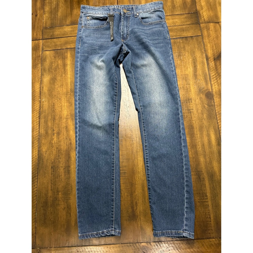 American Rag Mens Slim Straight Jeans Medium Wash Blue Denim‎ 30x32 Stretch